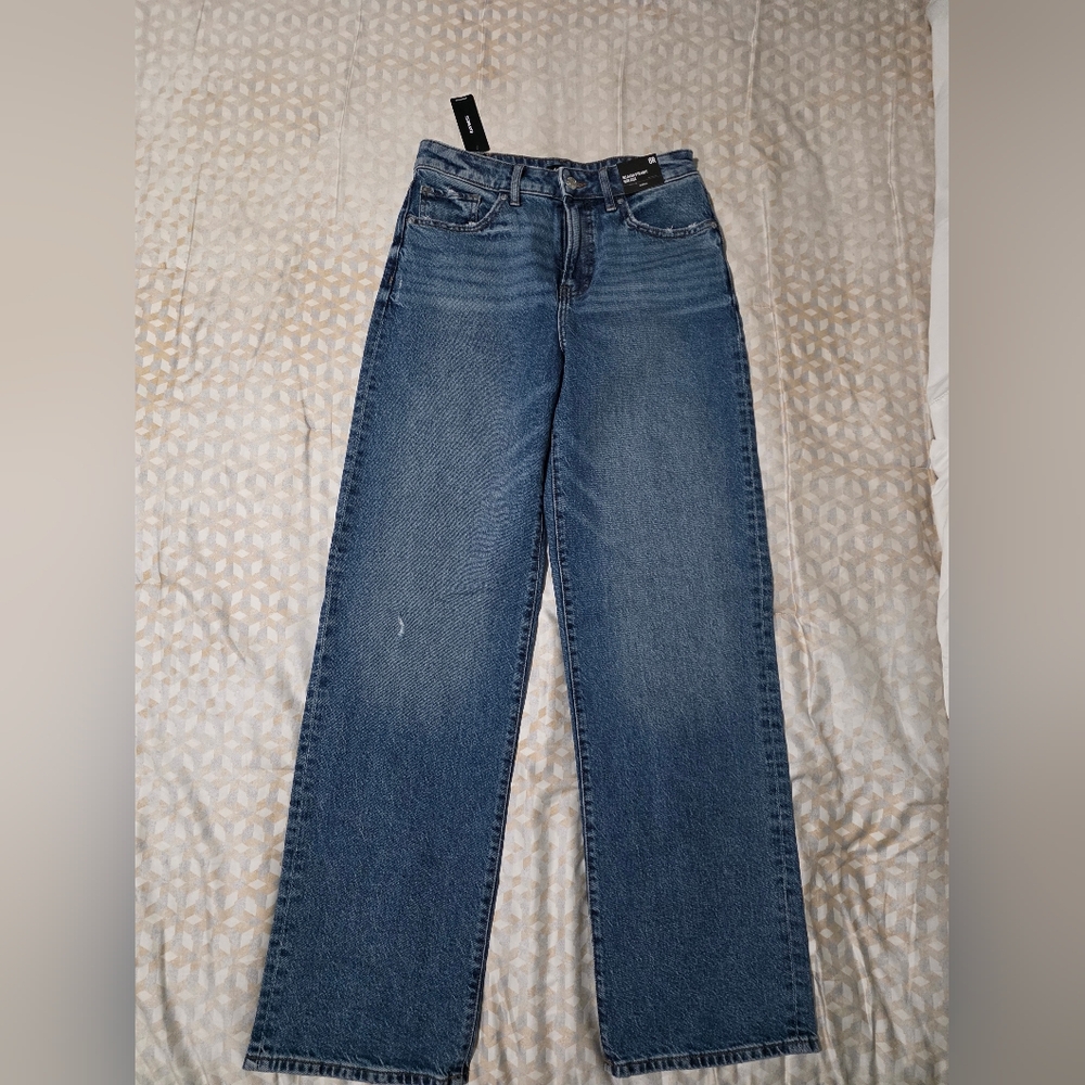 Express Women's Straight Leg Jeans - Medium Blue
